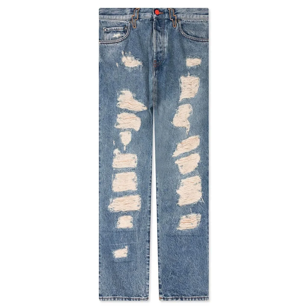 SUPER DISTRESSED DENIM - BLUE WASH - 1