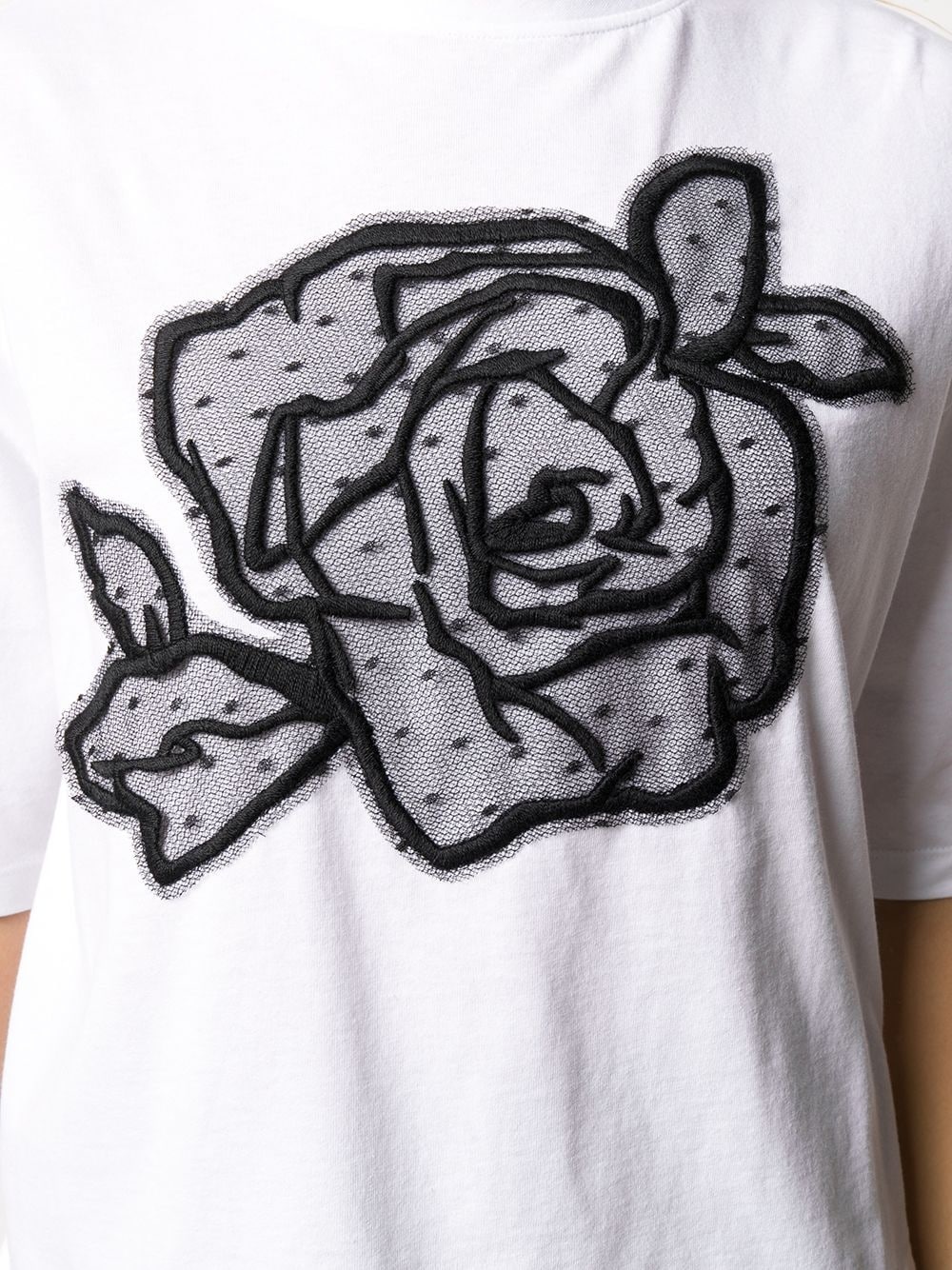 embroidered rose T-shirt - 5