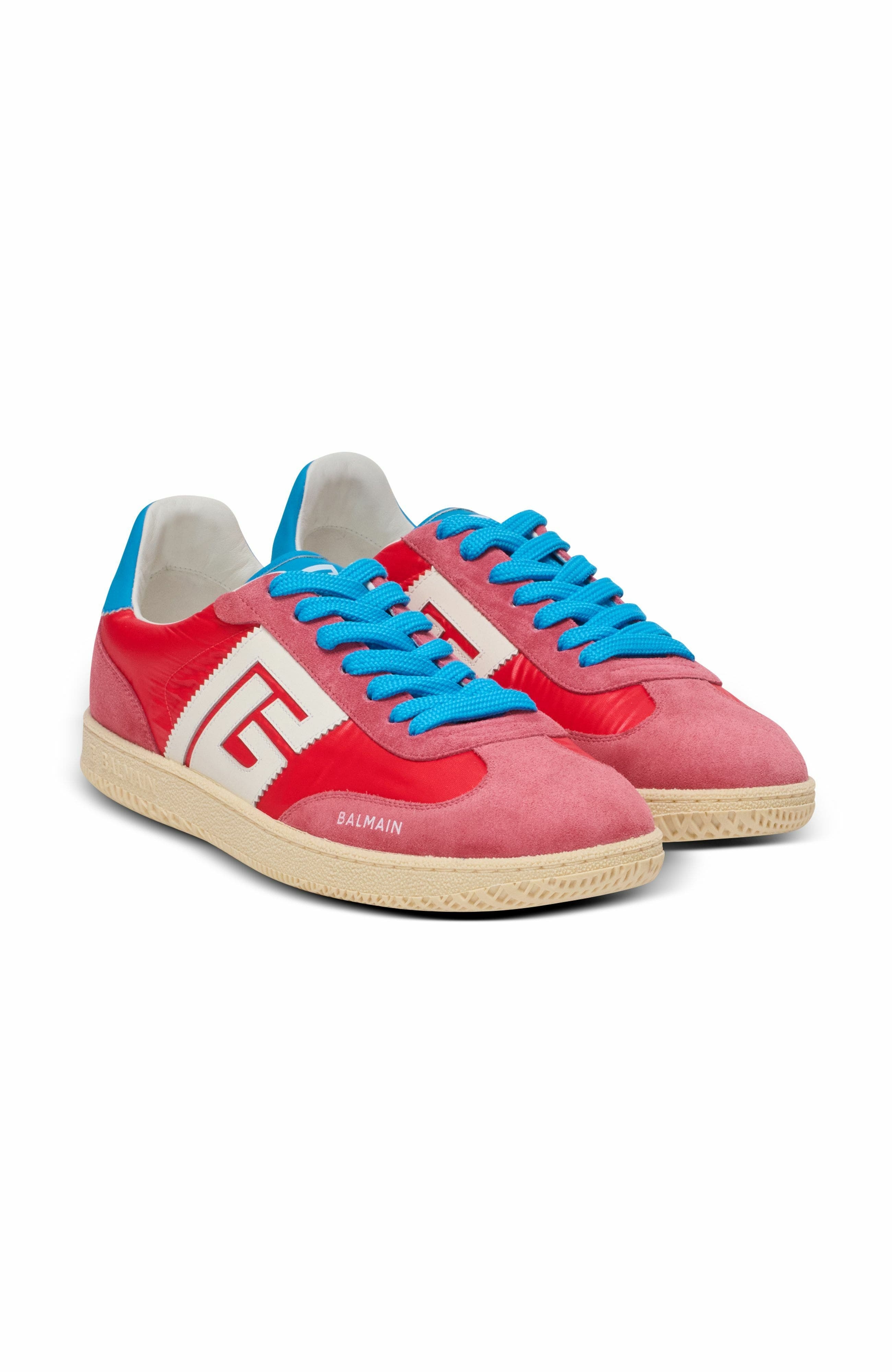 Balmain Swan trainers in suede and nylon in Red at Nordstrom - 1