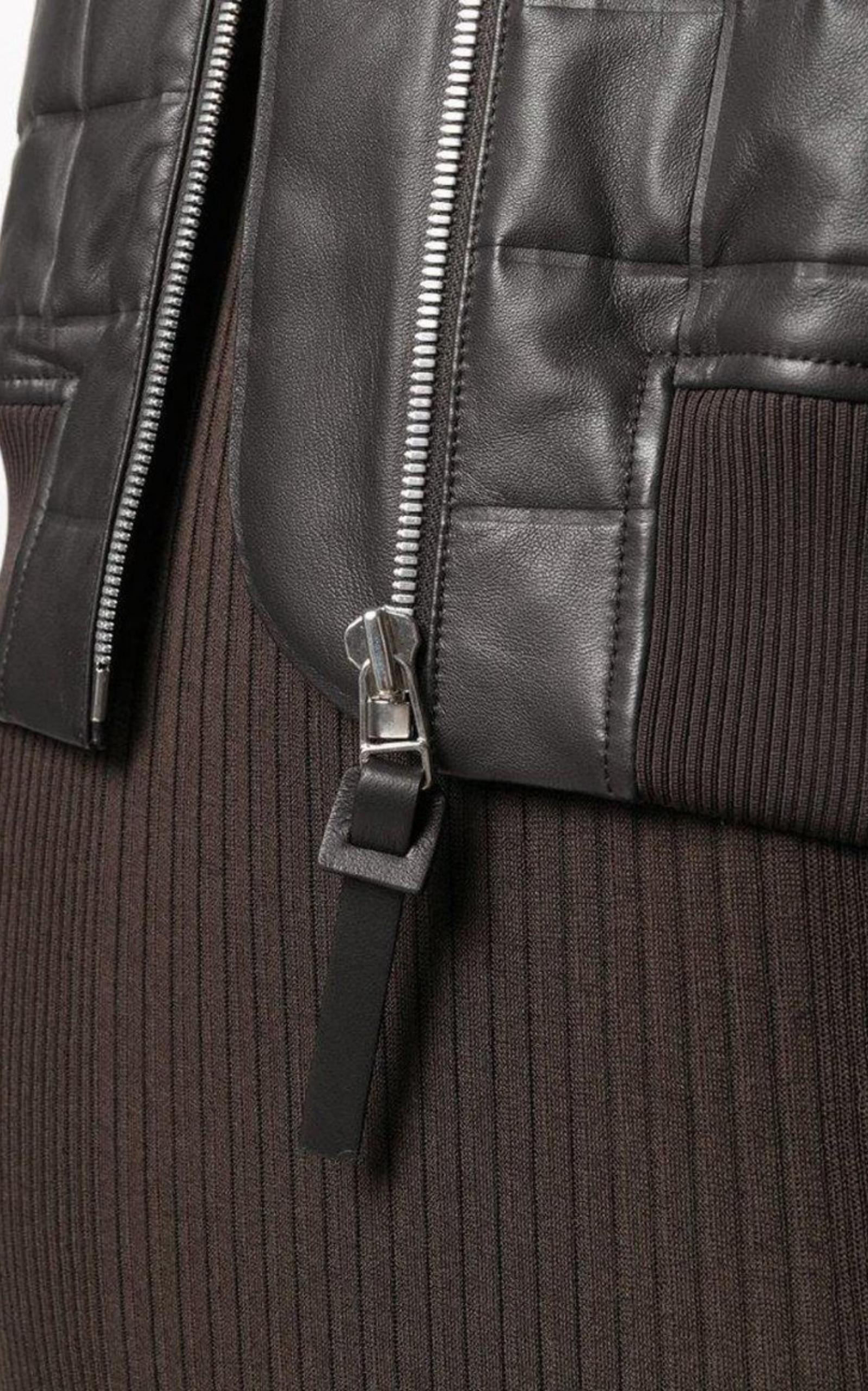 Quilted Leather Bomber Jacket - 6