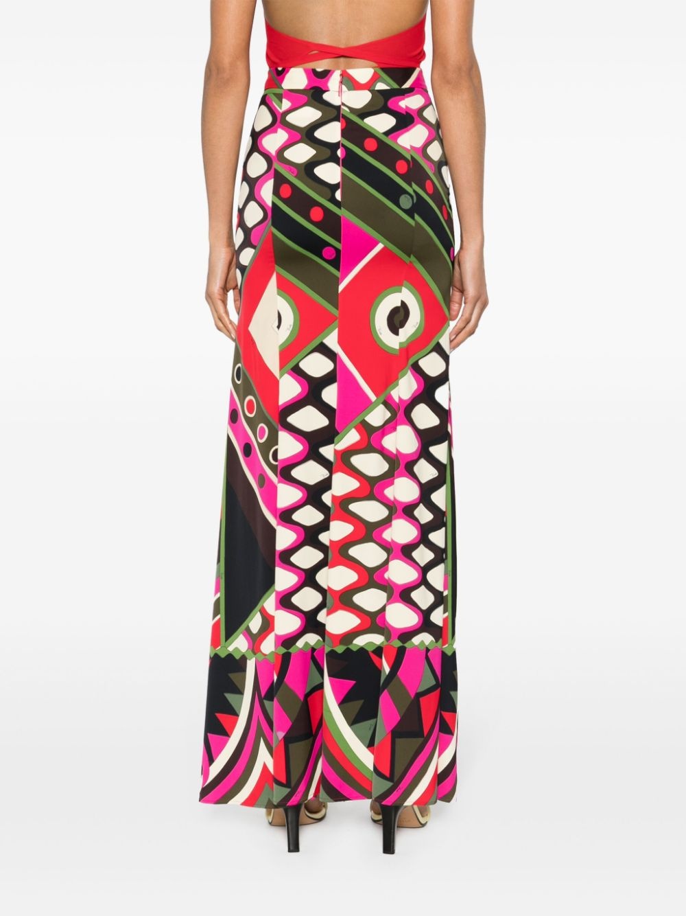 Vivara-print maxi skirt - 4