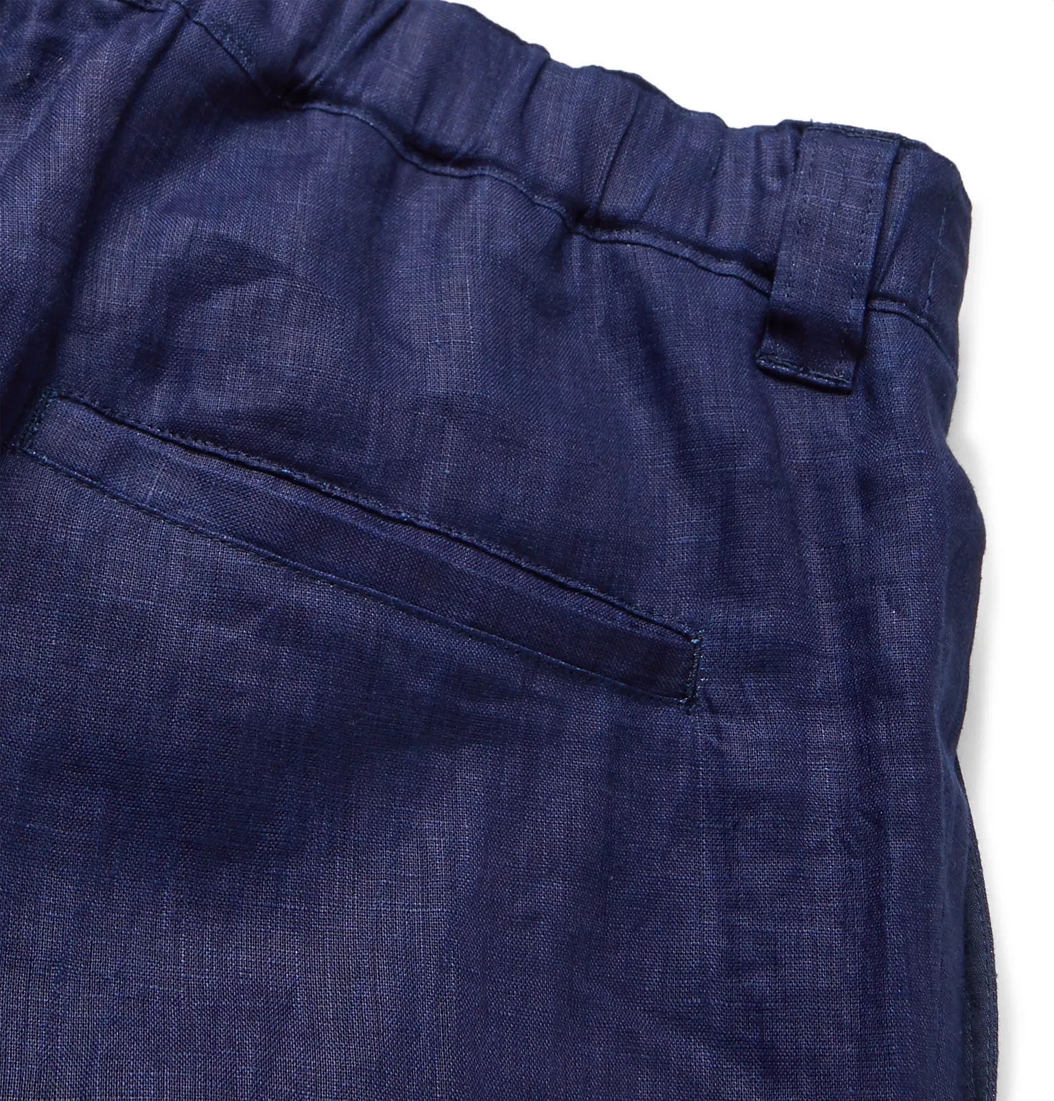 Indigo-Dyed Tapered Pleated Linen Trousers - 5