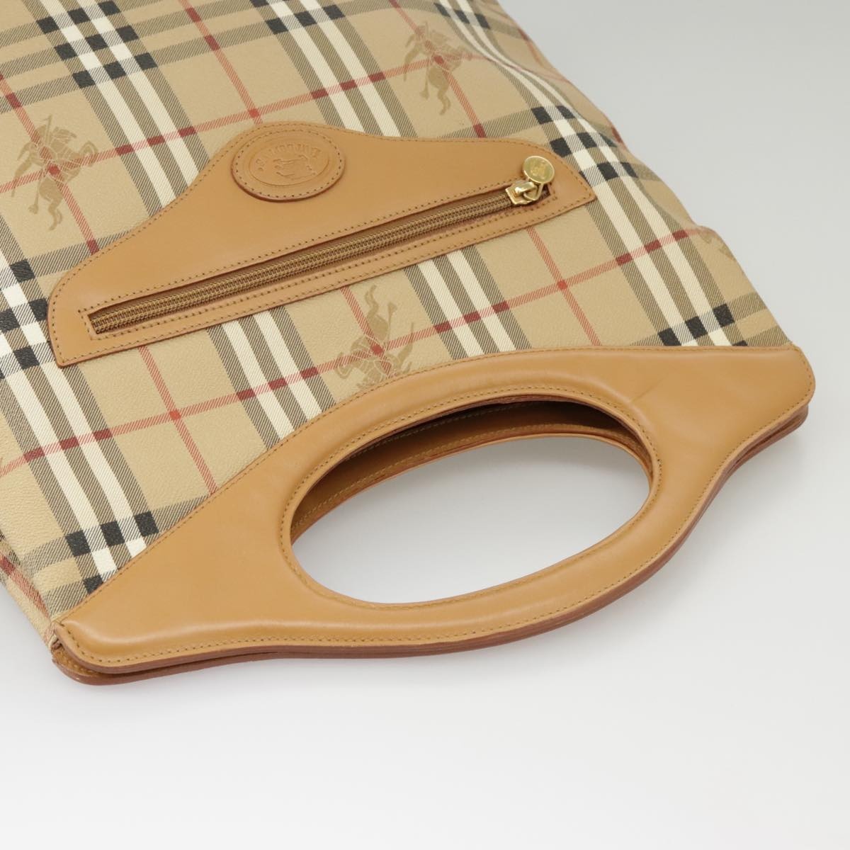 Burberry Nova Check Shoulder Bag Pvc Leather Beige Gold - 6