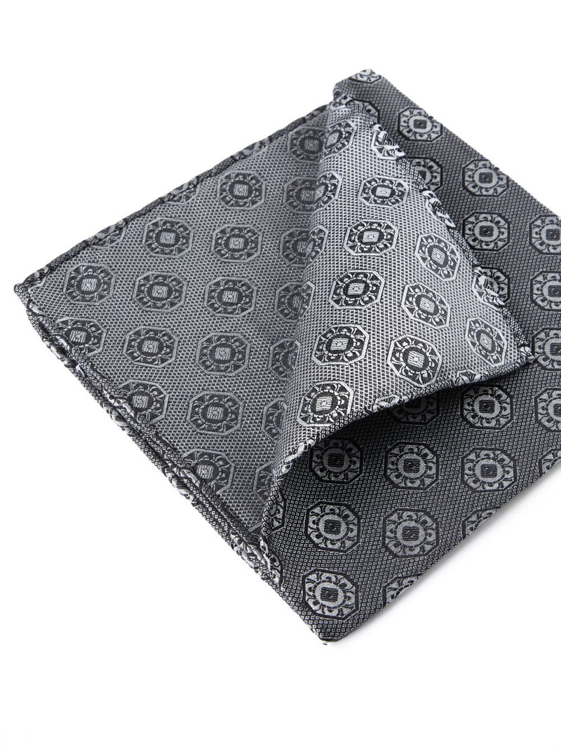 Brunello Cucinelli medallion-print silk pocket square outlook