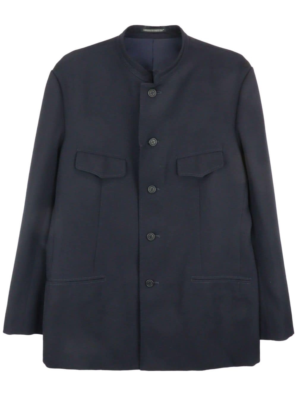 button-fastening wool jacket - 1
