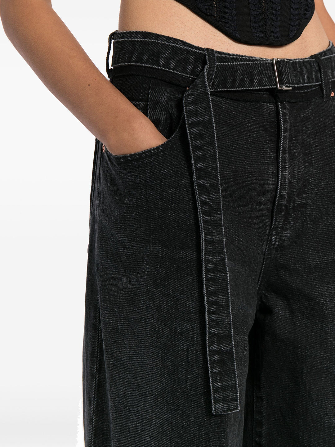 Wide Denim Pants - 5