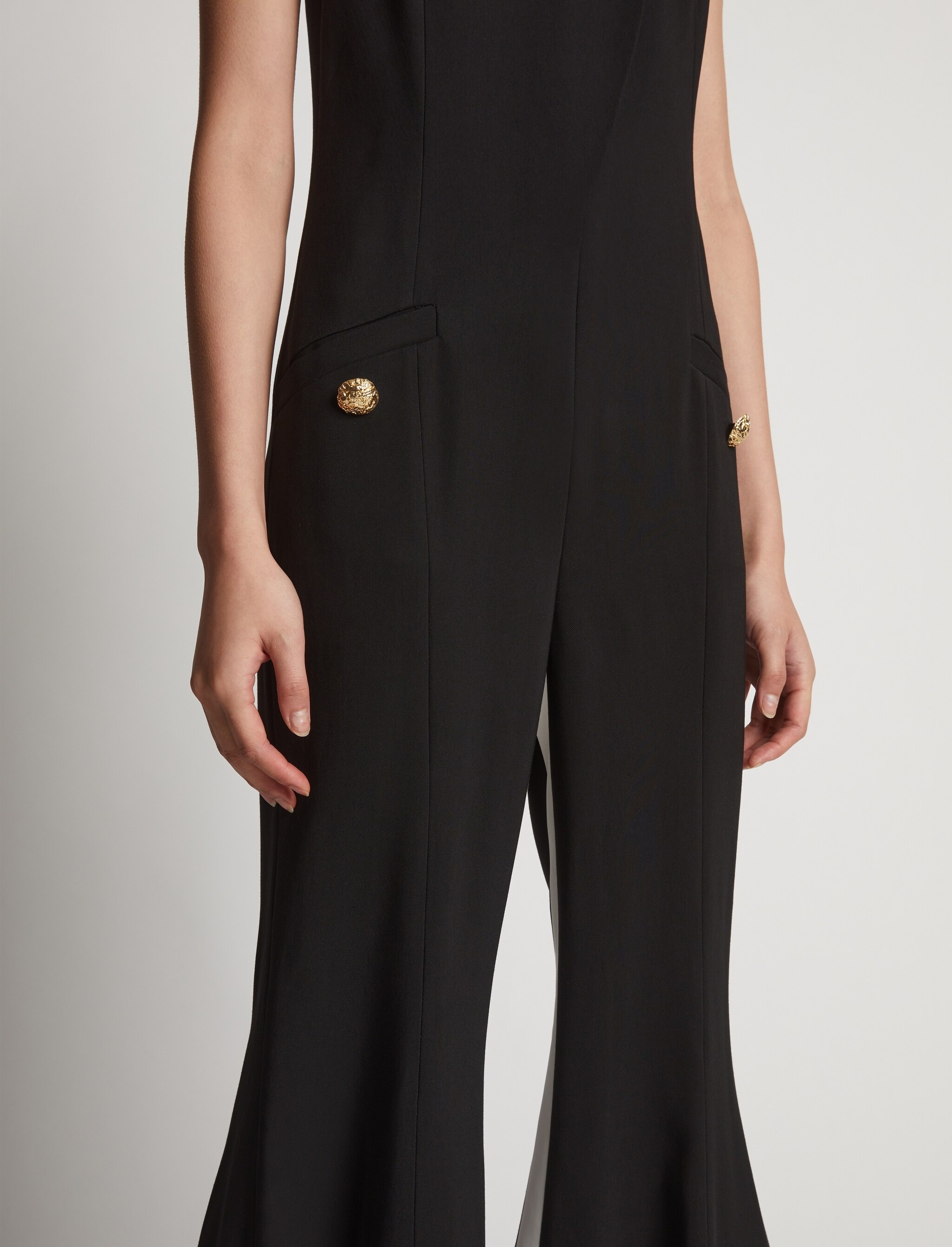Viscose Suiting Tuxedo Jumpsuit - 5