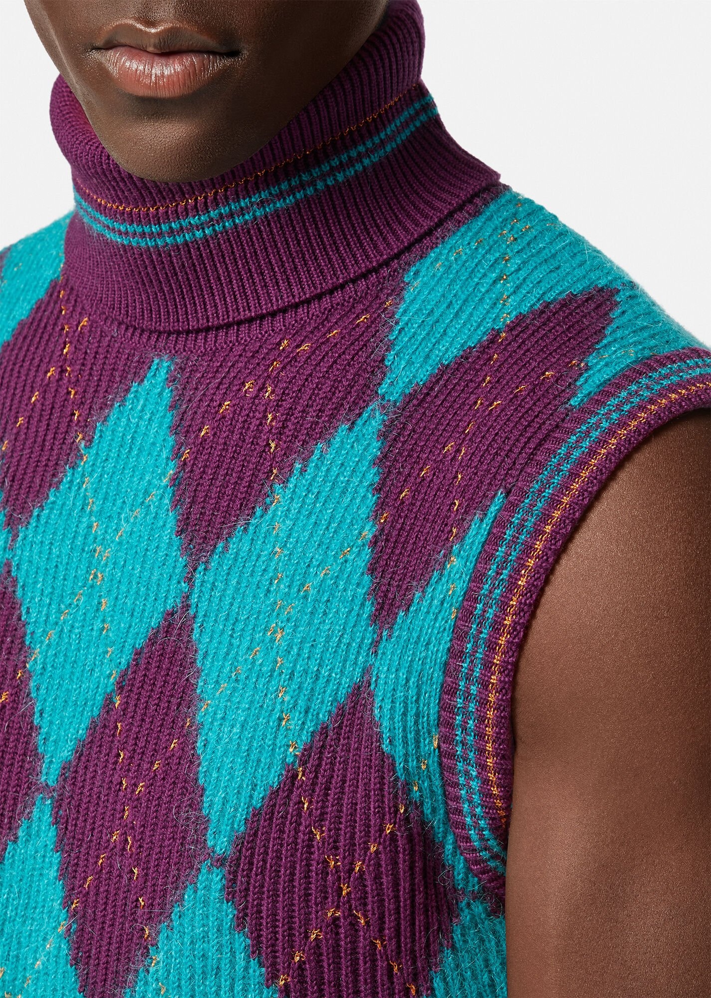Argyle Knitted Sweater Vest - 5