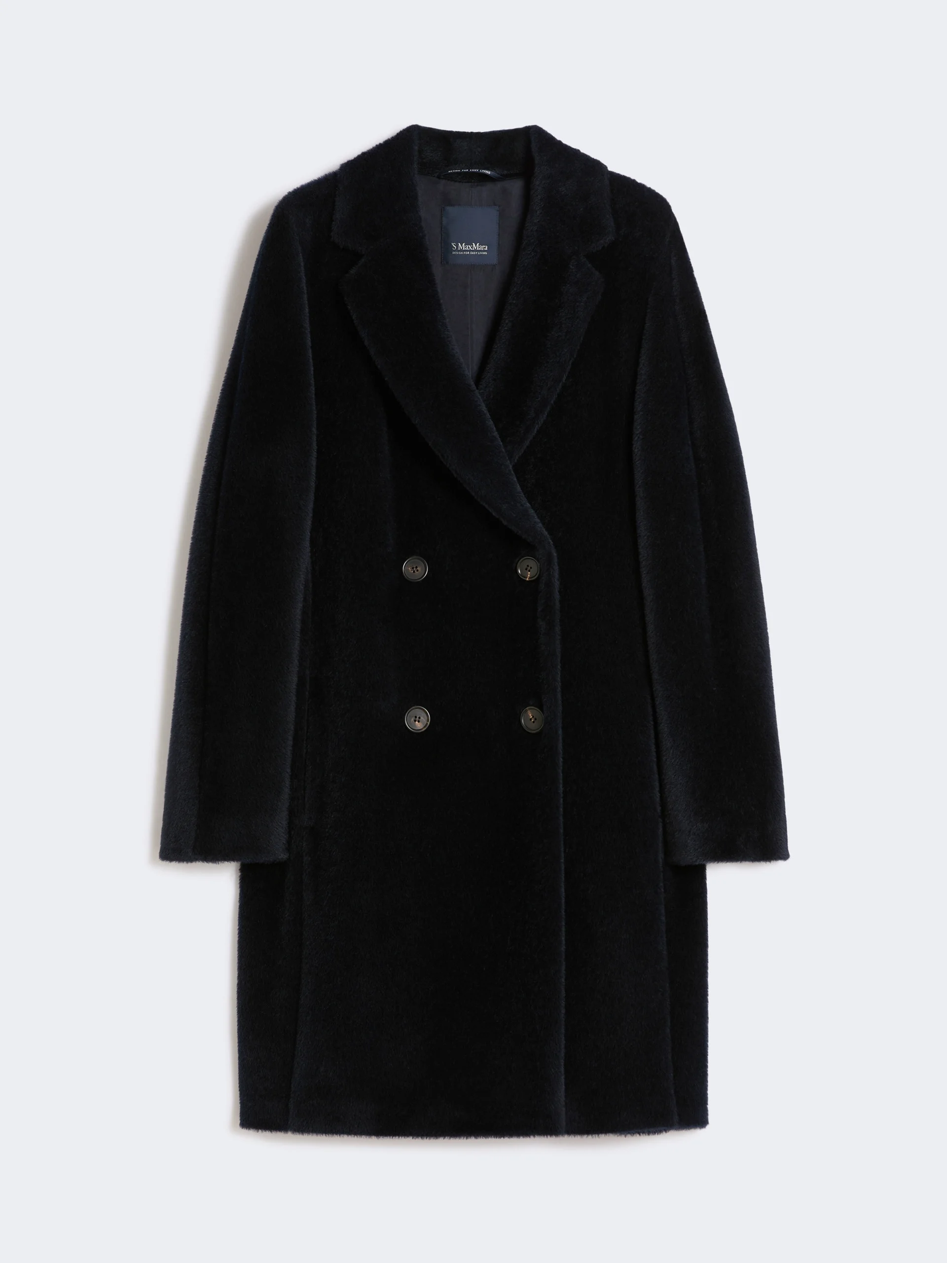 Wool and alpaca midi coat - MIDNIGHTBLUE - 1