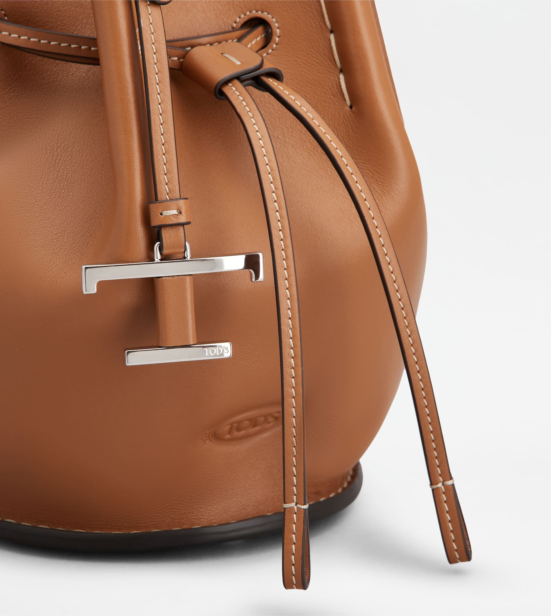 BUCKET BAG IN LEATHER MINI - BROWN - 5
