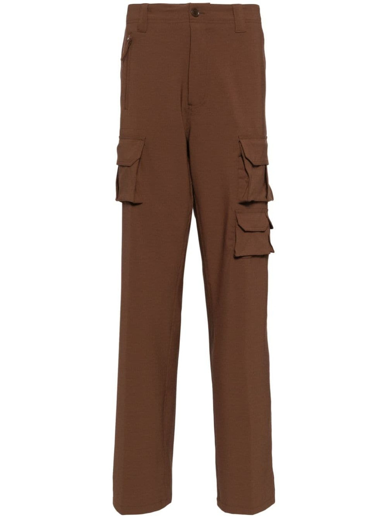 multi-pocket straight leg trousers 1