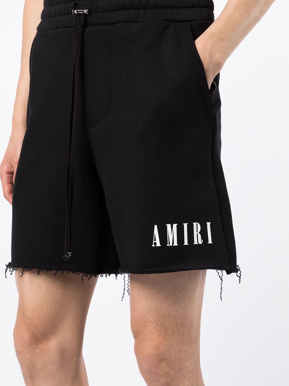 core logo-print frayed shorts - 5