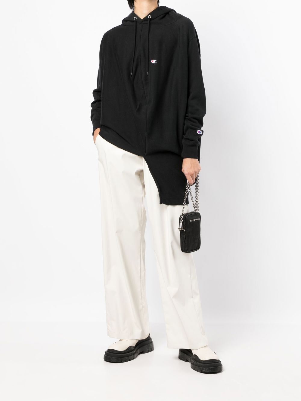 draped drawstring hoodie - 2
