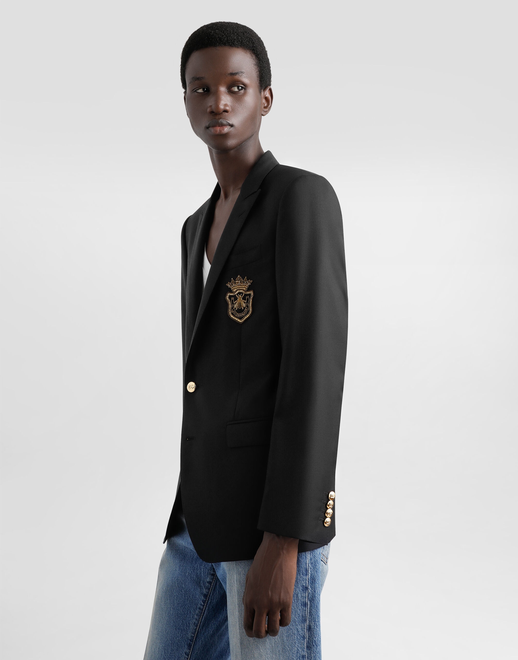 Single-breasted Martini-fit jacket with patch - 4