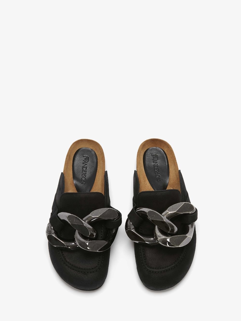 CHAIN LOAFER LEATHER MULES - 4