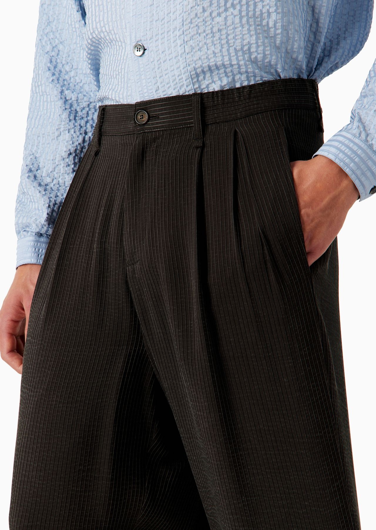 ASV trousers with two pleats in a canneté cupro blend - 5