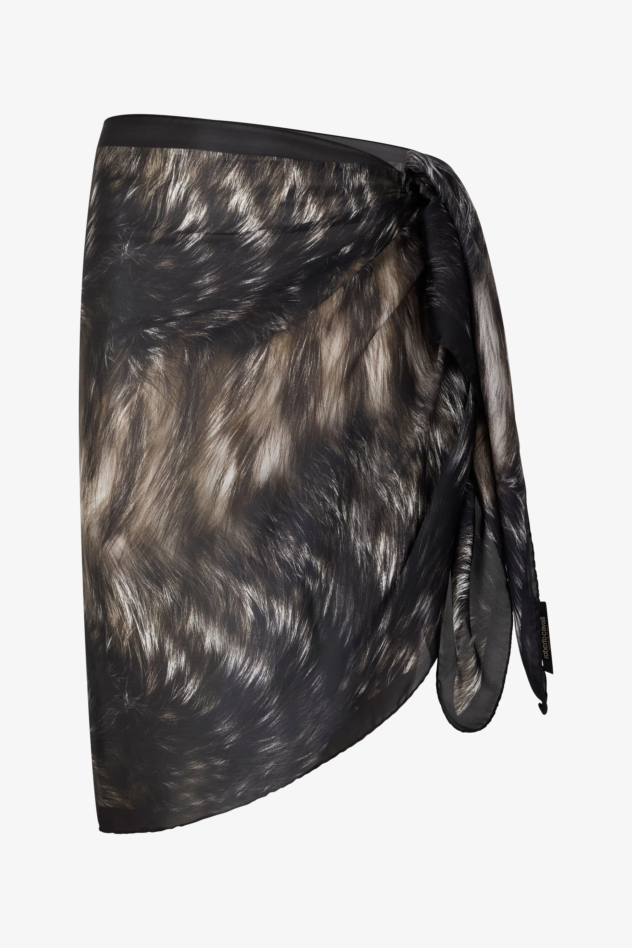 Scarf With Silver Fur Print - 1