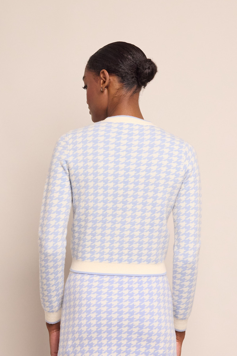 Priscilla Cardigan Luxe Gold Snaps and Contrast Ivory Trims Elevate this Timeless Crewneck Style 3