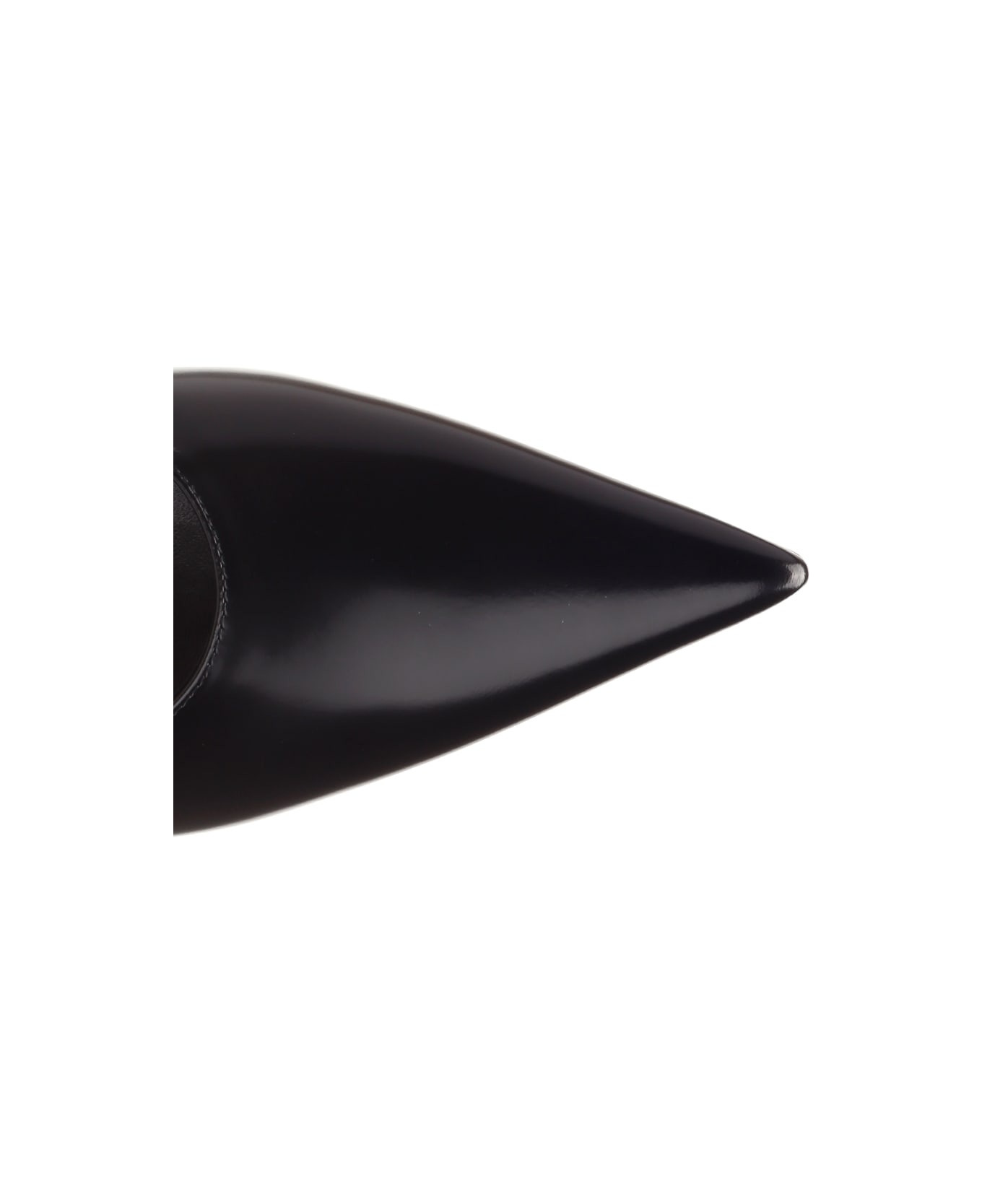Black Leather Slingbacks - 4