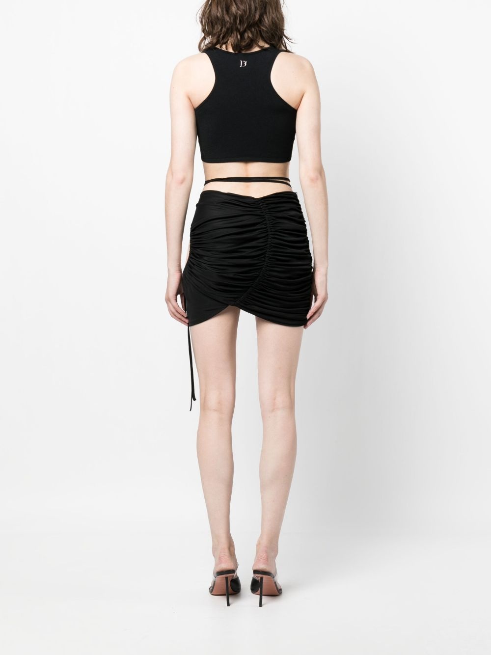 cut-out detail asymmetric skirt - 4