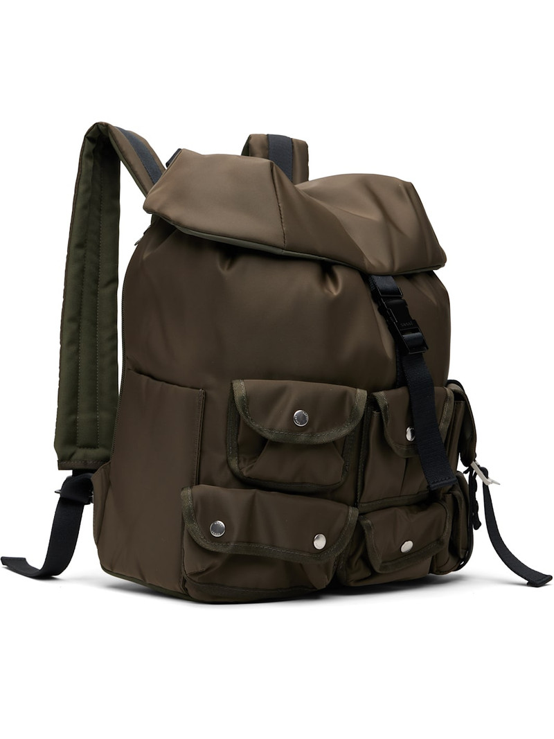 sacai Khaki Nylon Backpack outlook