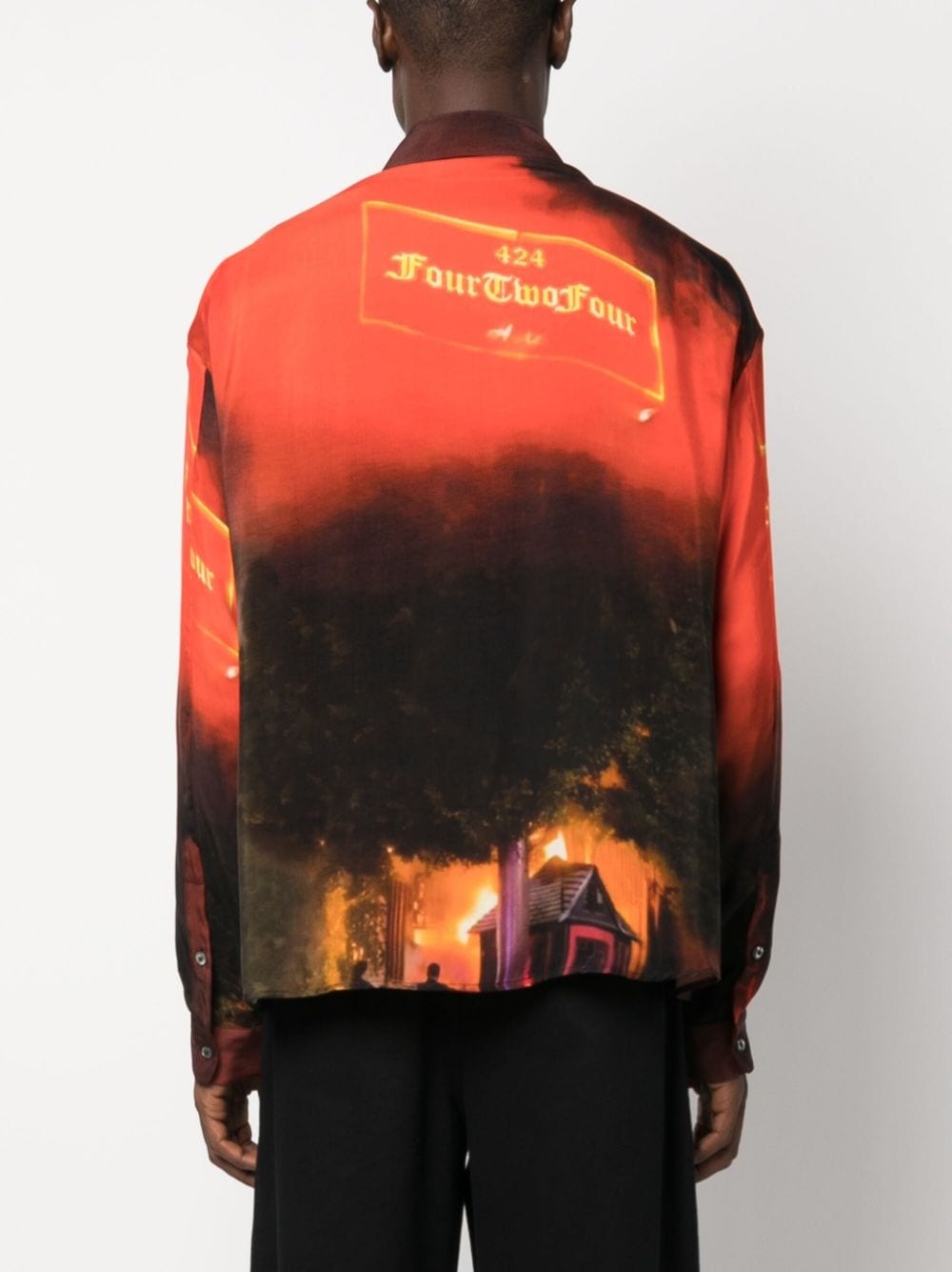 graphic-print button-up shirt - 4