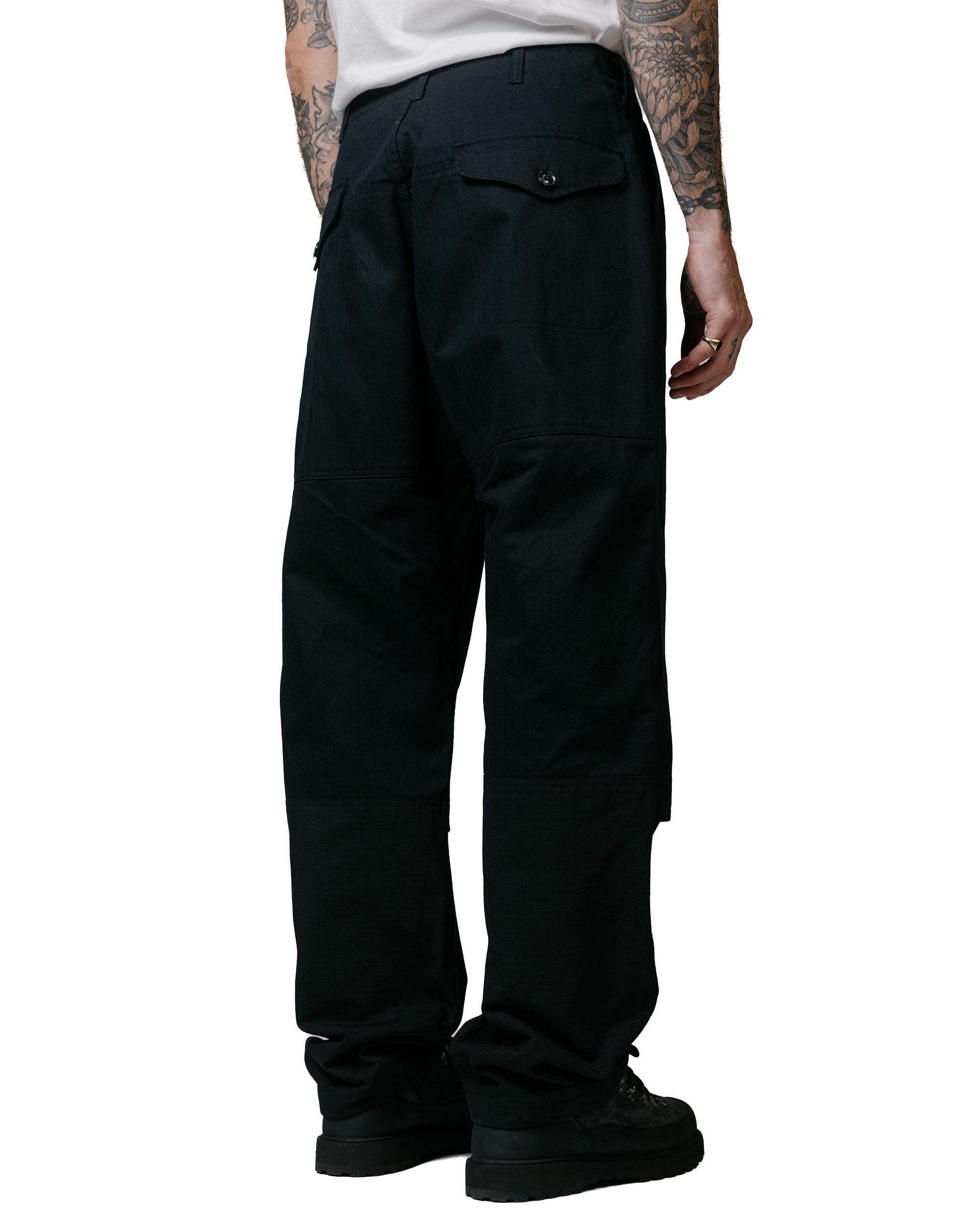 Field Pant Black Cotton Herringbone Twill - 3