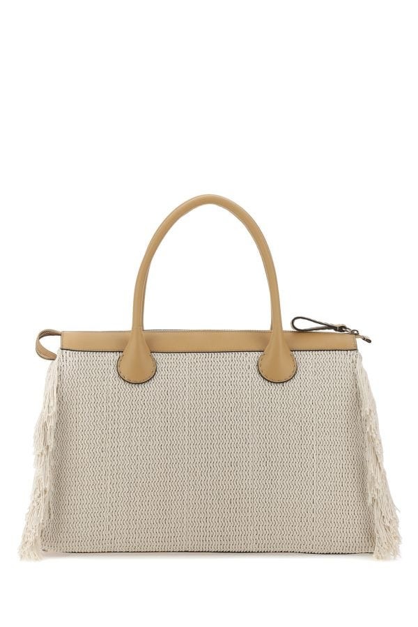 Two-tone cotton blend oversize Edith handbag - 4