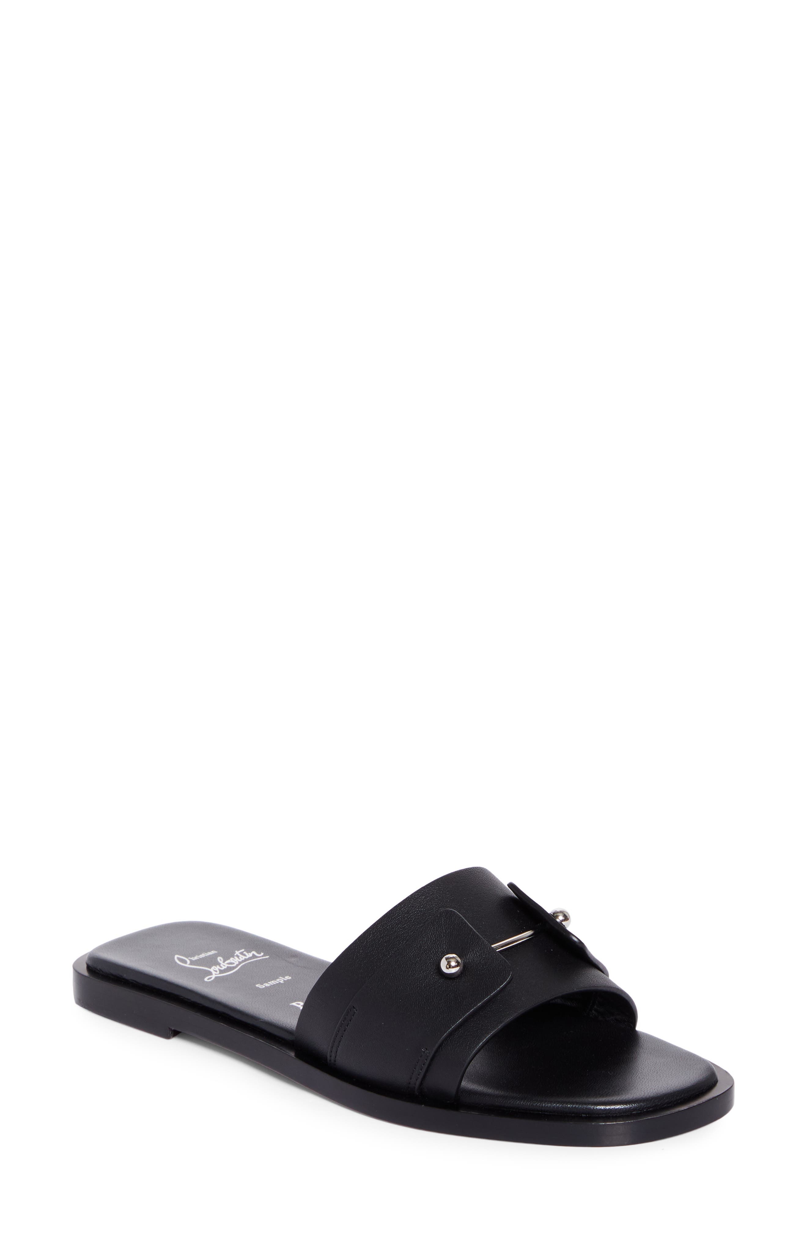 Christian Louboutin Chambelimule Donna Slide Sandal in Black at Nordstrom - 1