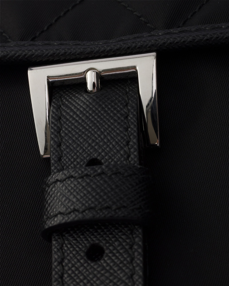 Medium quilted Re-Nylon shoulder bag with Saffiano leather trim 7