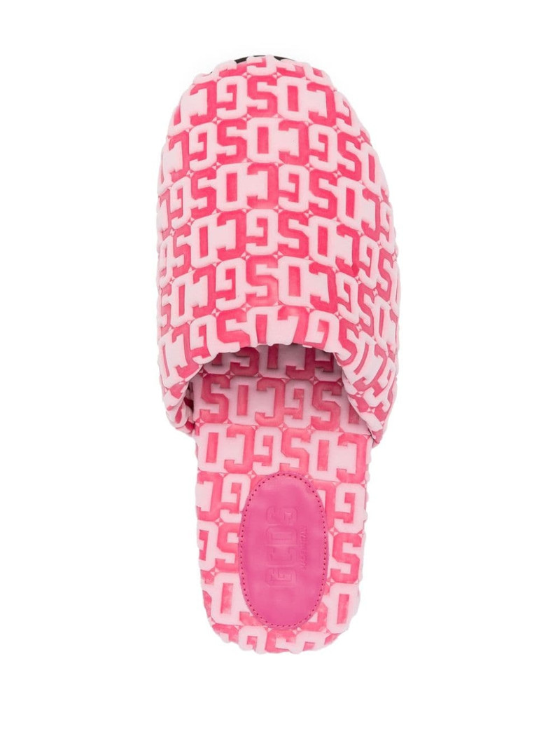 monogram-pattern round-toe slippers 4