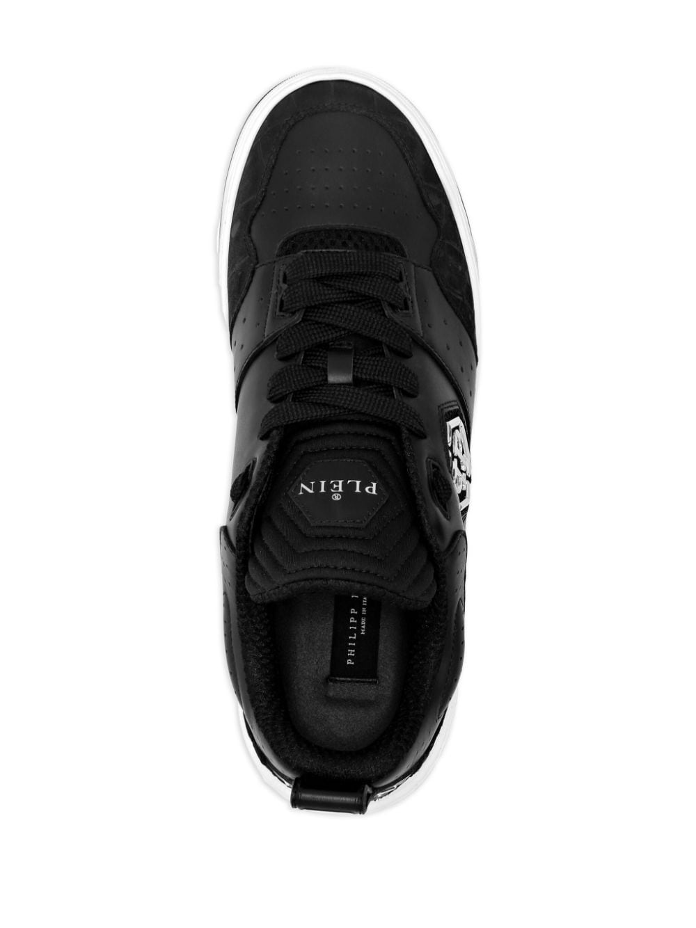 logo-plaque panelled sneakers - 3