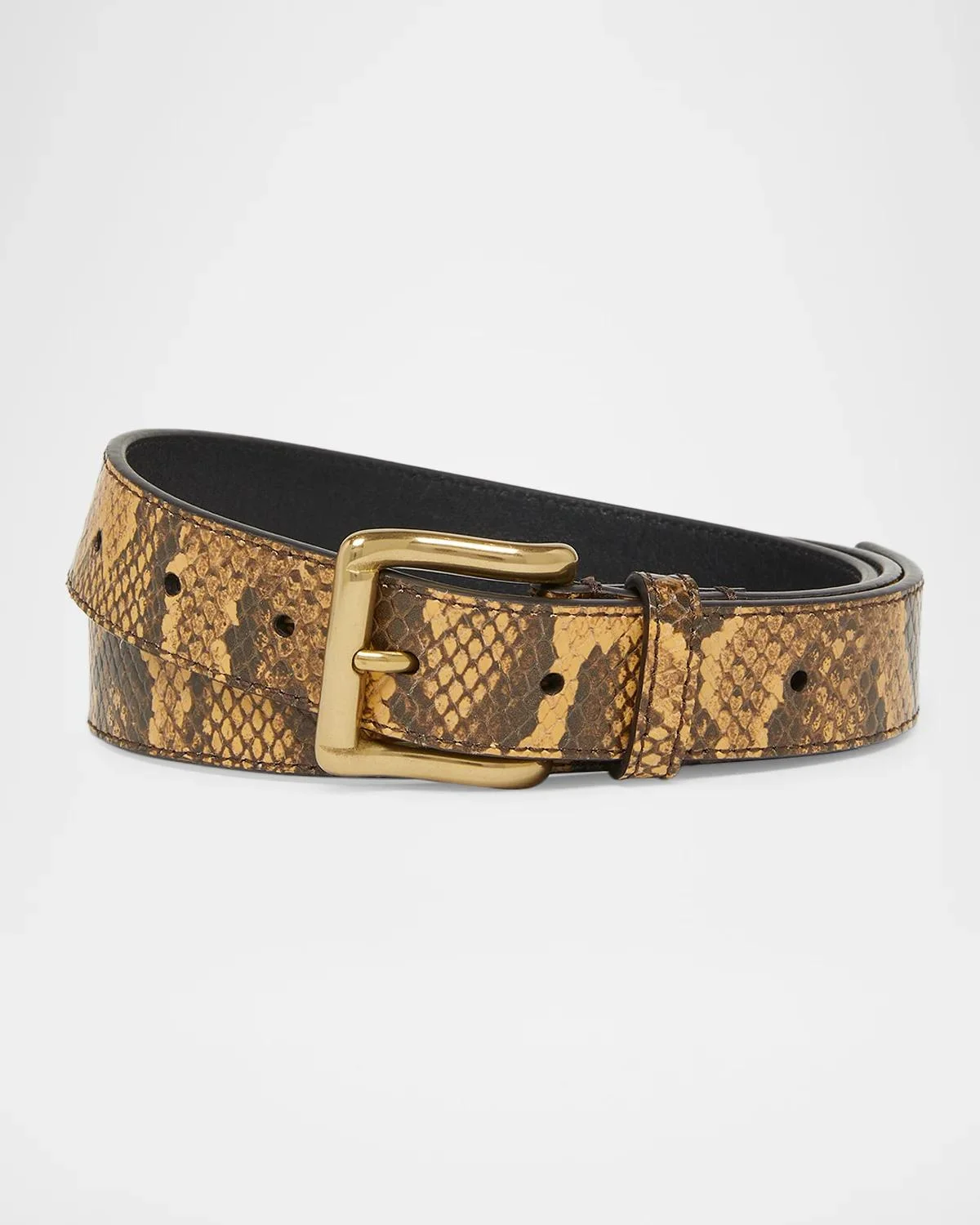 Men's Lizard-Effect Leather Belt - 1