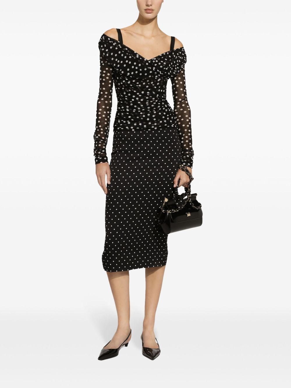 polka-dot tulle top - 2