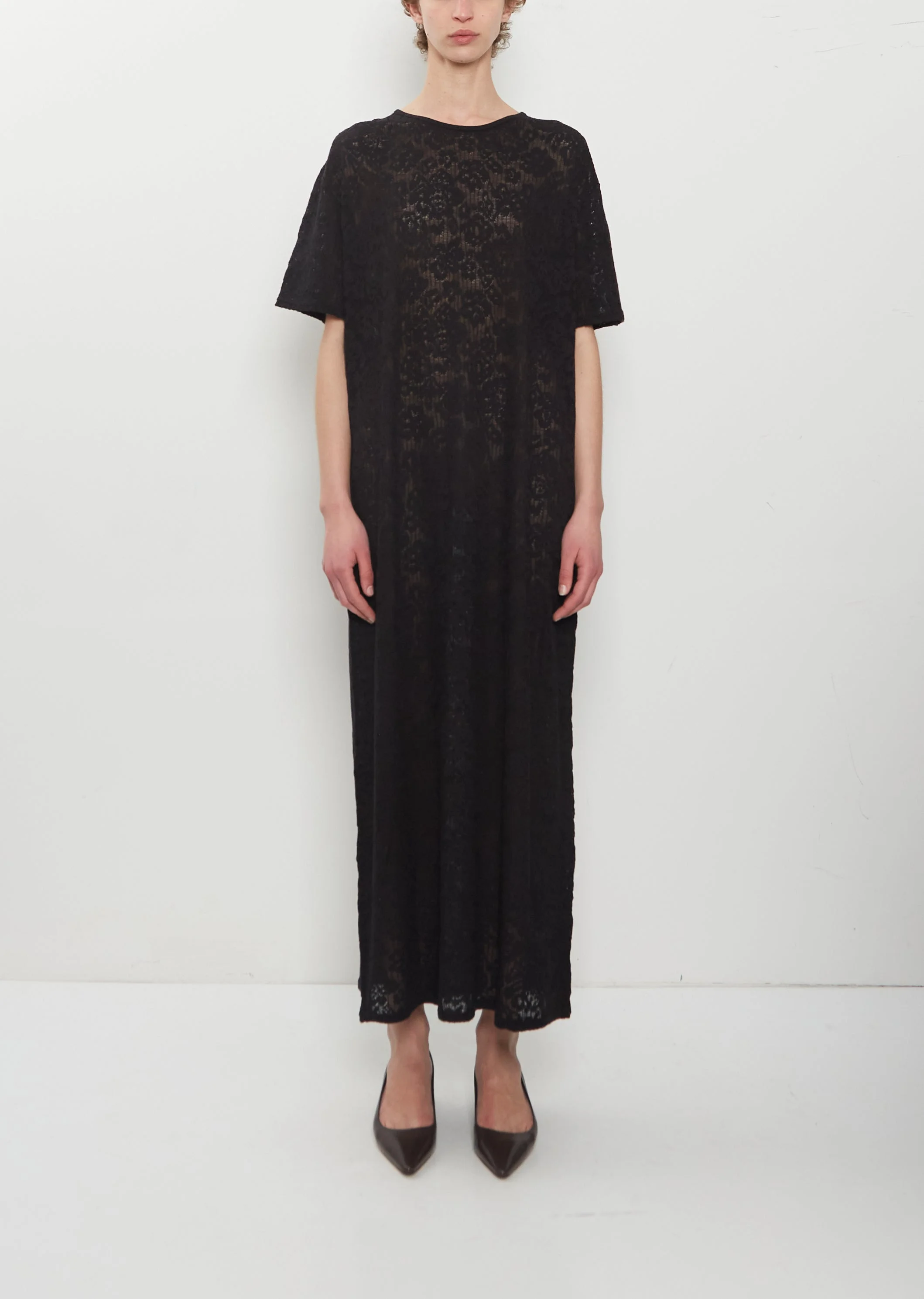 n°521 Spell Lace Cotton Cashmere Dress — Raven - 1