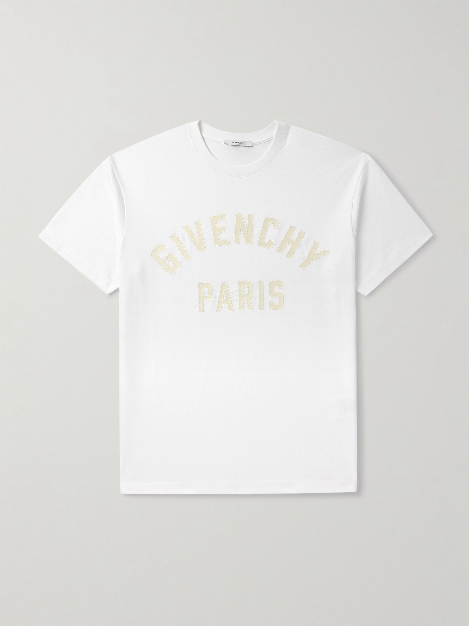Logo-Appliquéd Cotton-Jersey T-Shirt White - 1