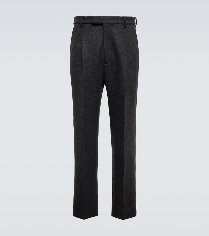 Straight wool and cashmere pants - 1
