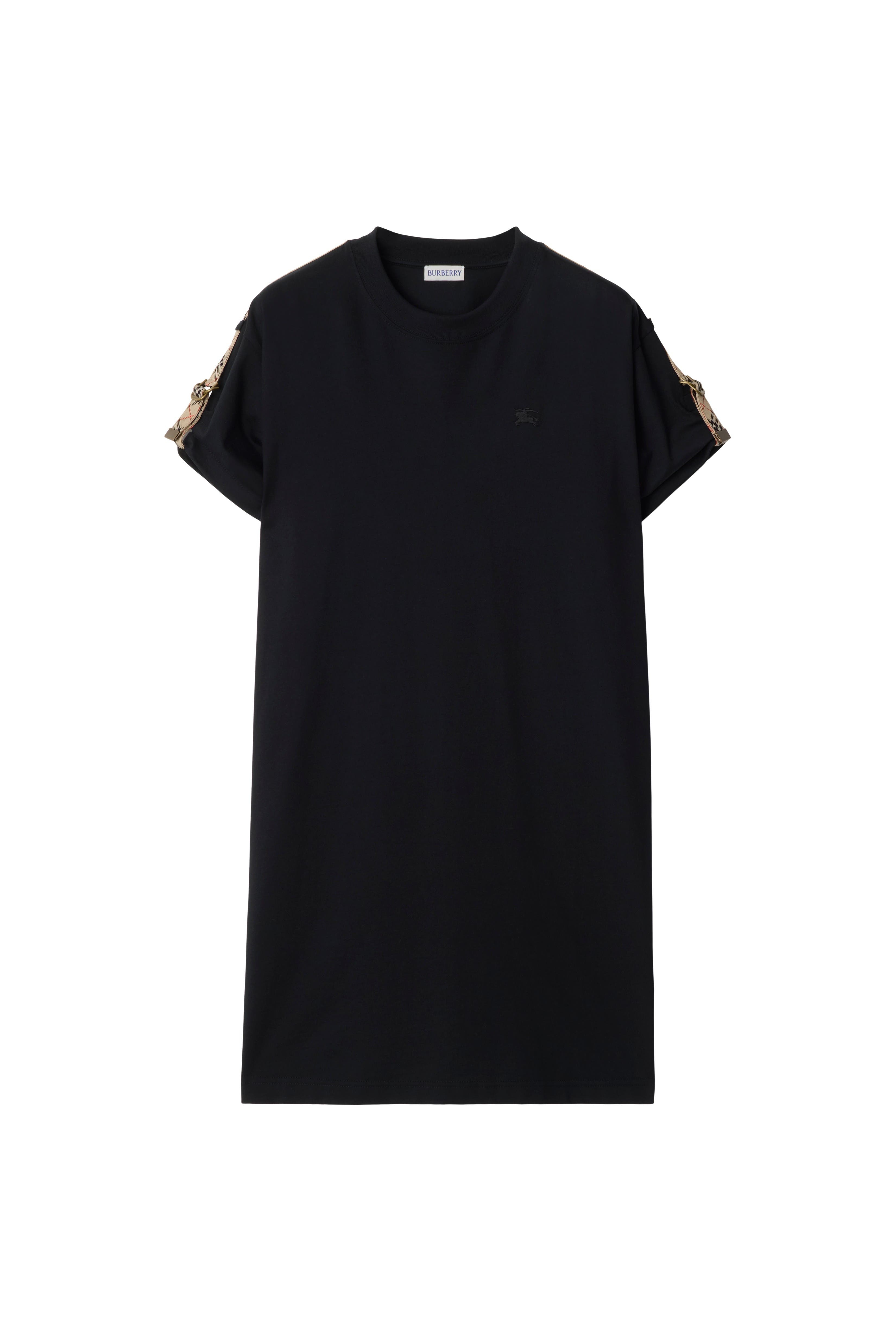 burberry Check Trim Cotton T-shirt Dress in Black at Nordstrom - 3