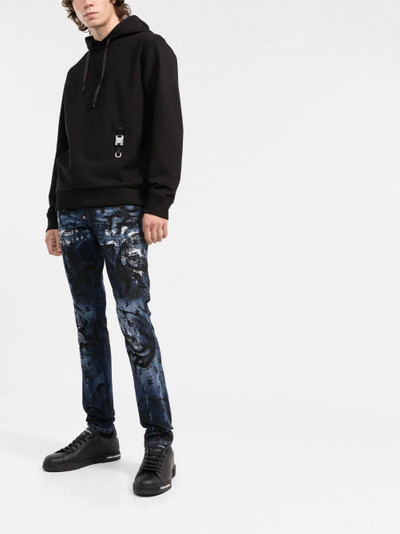 PHILIPP PLEIN monogram-print straight-cut jeans outlook