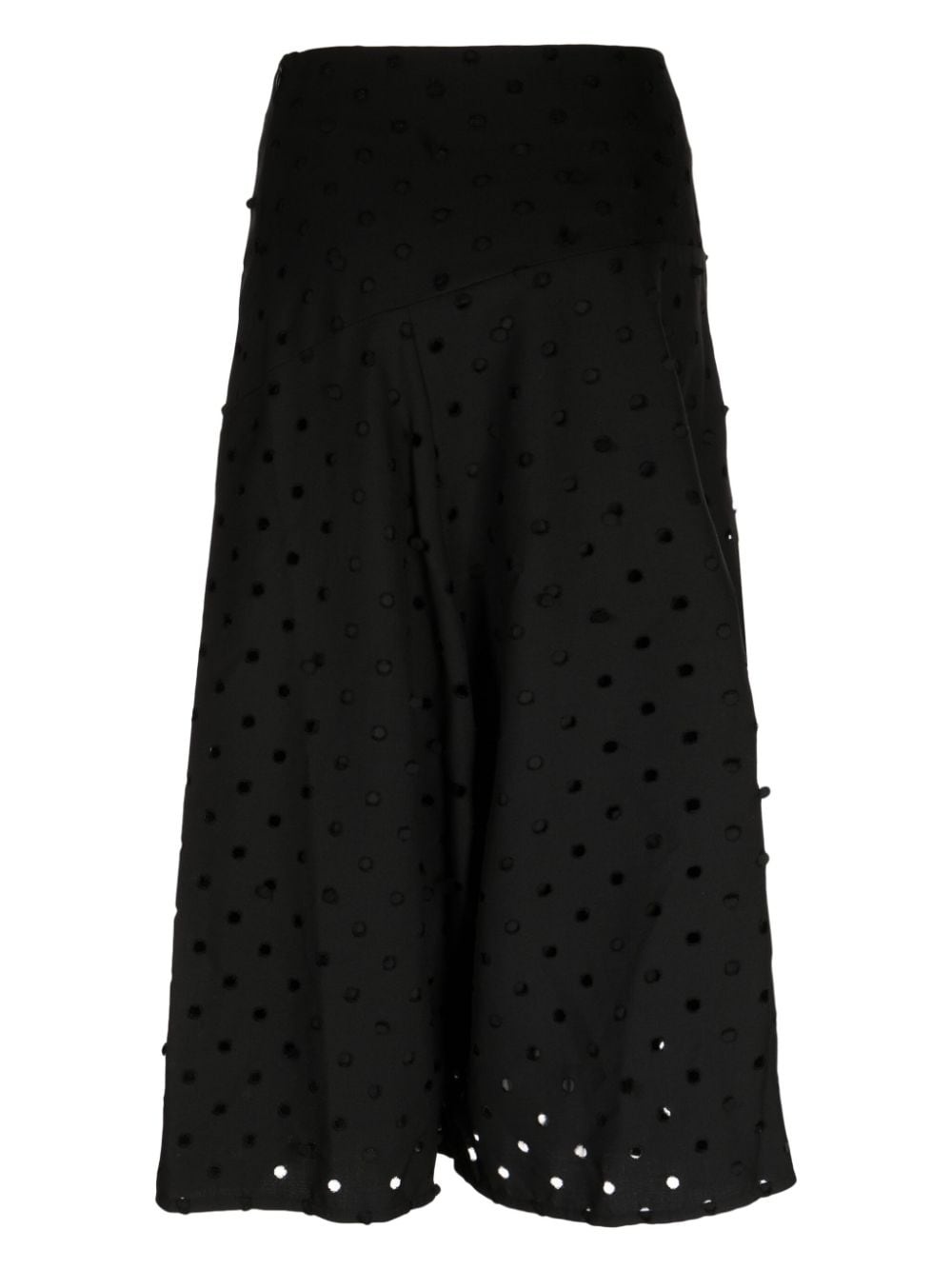polka dot gabardine cropped trousers - 2