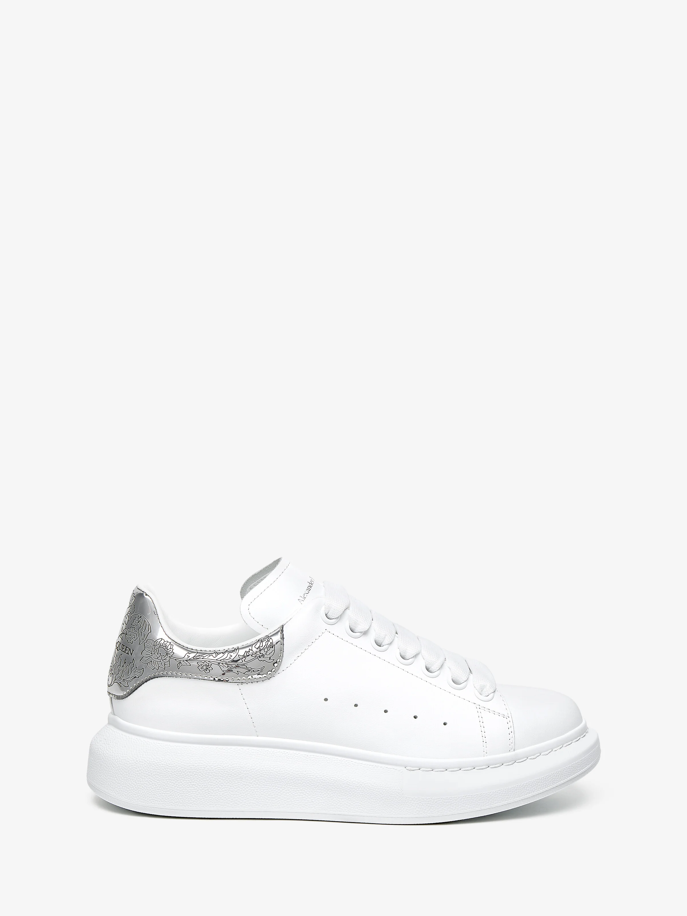 Women's Oversized Sneaker in White/Silver - 1