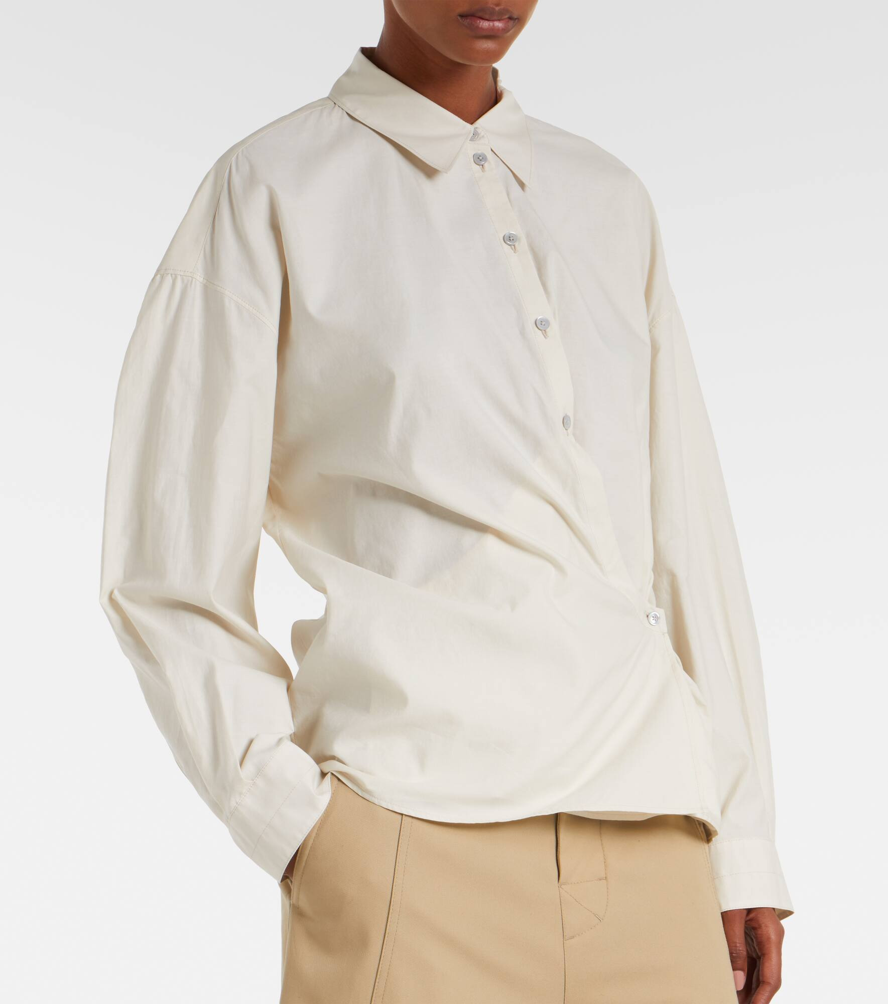 Twisted cotton and silk shirt - 6