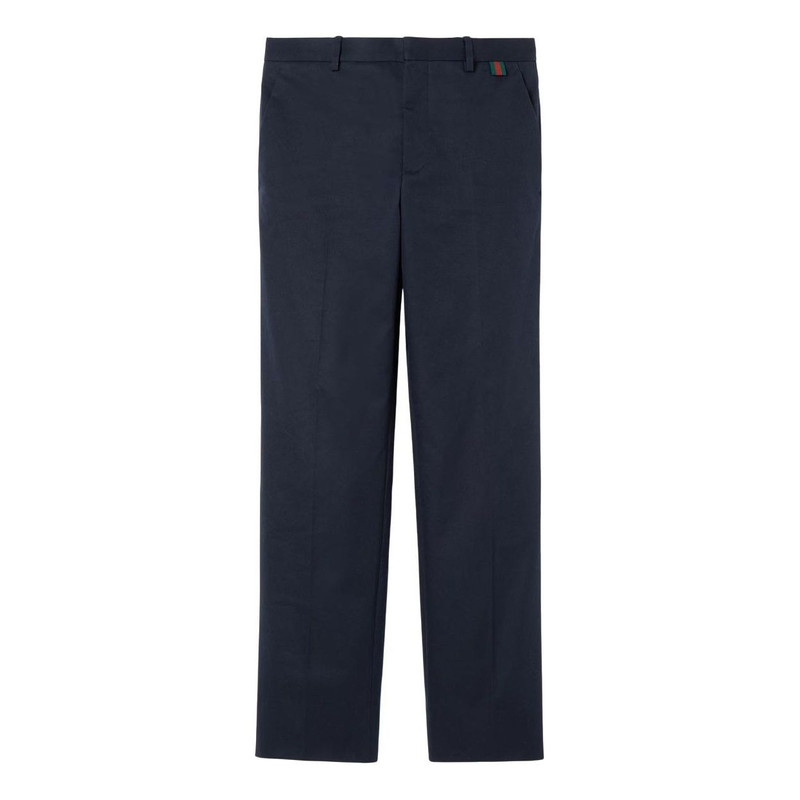 Gucci Double Cotton Twill Pants 'Web Dark Blue' 790516-ZAQH5-4440 1