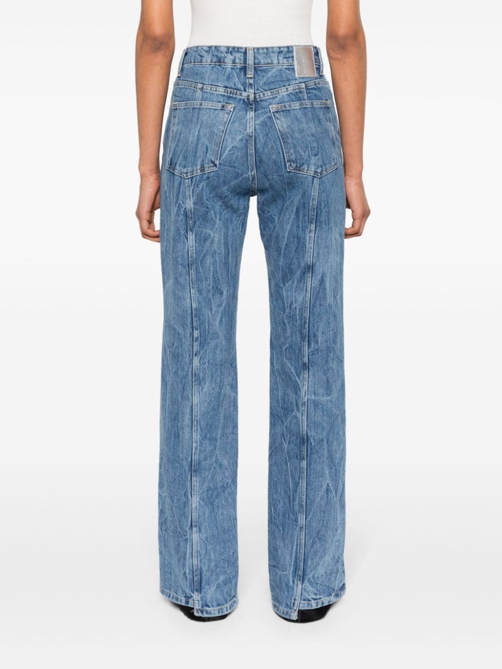 wrinkled-detailed cotton jeans - 4