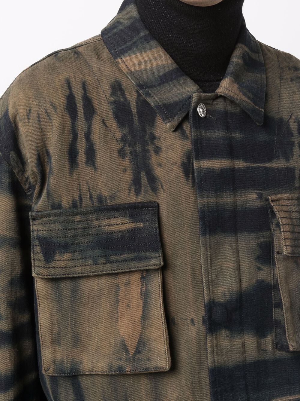 tie dye print military jacket - 5