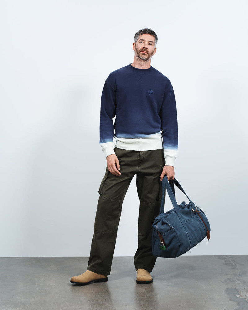 MENS DIP DYE SWEATSHIRT IN NAVY & ECRU 4