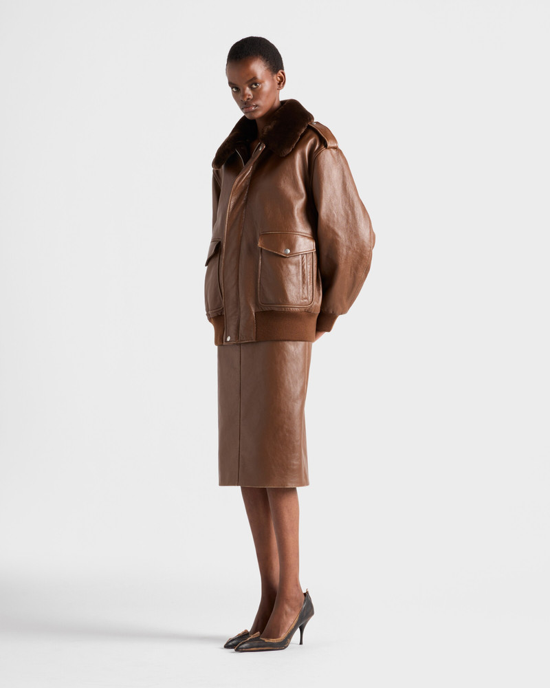 Prada Nappa leather bomber jacket outlook