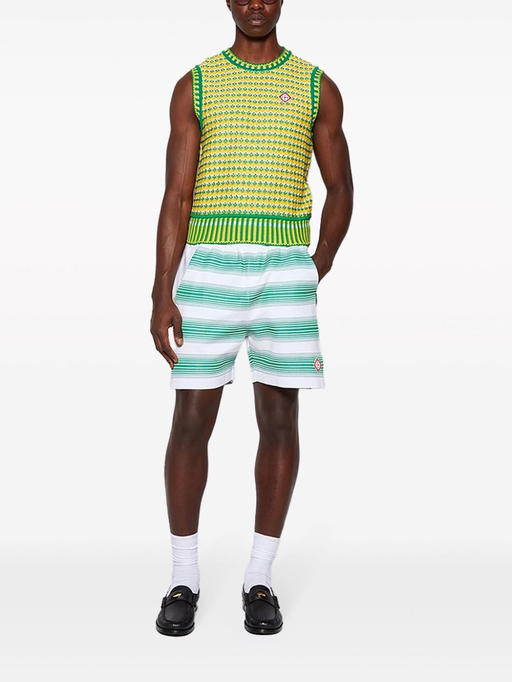 jacquard logo-appliqué knitted vest - 2