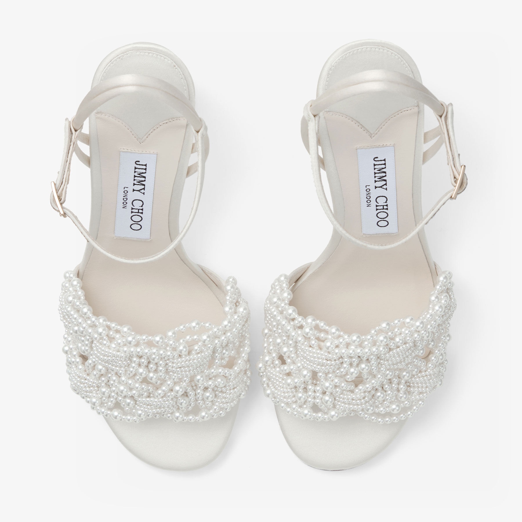 Cary 85
Ivory Satin Block Heel Sandal with Pearl Embellishments - 4