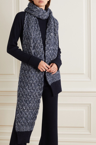 Chloé Cable-knit mélange wool-blend scarf outlook